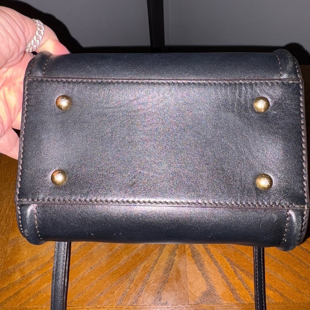 MCM Milano Mini Boston Bag - Black Leather with Gold accents - Picture 5 of 9
